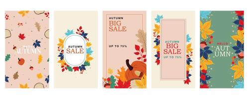 autumn sale vertical design collection vector
