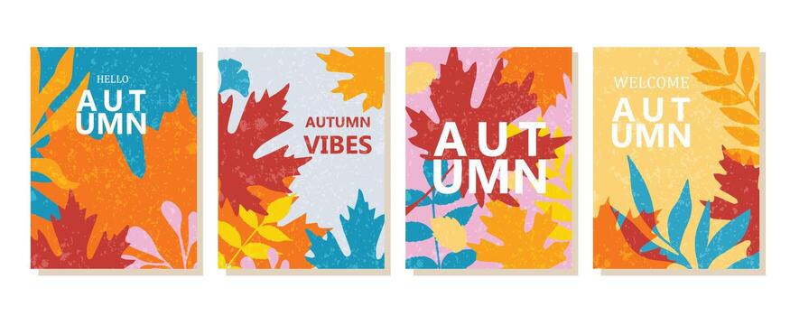 Various of Modern design template set in trendy style for autumn vector