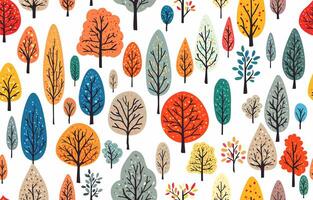 Colorful trees illustration vector