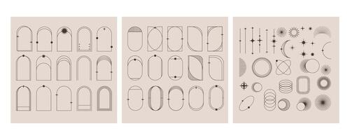 Geometric shapes and design patterns collection vector
