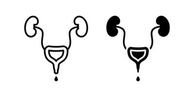 Bladder icon set. Minimalist Line Art Urinary System Anatomy Organ Medical Icon Set. Perfect for medical presentations or healthcare related designs. vector