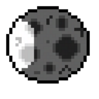 Pixel art of the moon in waning phase png