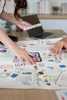 Hands-on UX and UI design brainstorming session. photo