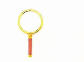 Magnifying glass isolated on a white background. Space for text. photo