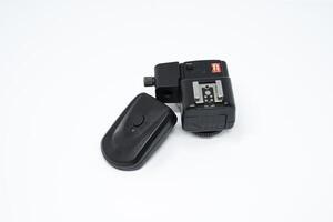 Black trigger and receiver isolated on a white background photo