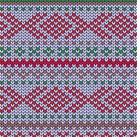Seamless knitted pattern design with geometric shapes and vibrant colors. Perfect for textile, fabric, and festive backgrounds vector