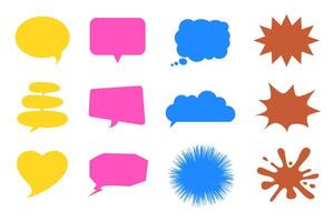 A versatile set of colorful speech bubbles, perfect for use in various digital projects, including websites, apps, and social media. vector