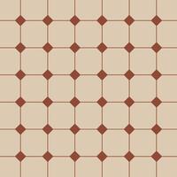 Seamless vintage geometric tile pattern with red diamonds and beige background, ideal for interiors or backgrounds. vector