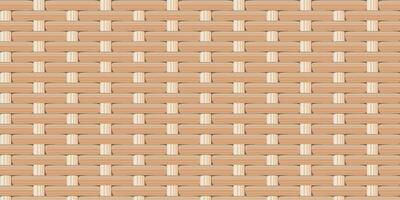 Seamless rattan weave pattern in soft brown tones, ideal for background textures, furniture design, packaging, and traditional or eco-style themes vector