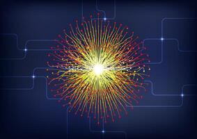A unique and captivating illustration of big data visualization with a bright, radiant light emerging from the center. The design showcases a dynamic and visually striking representation of data, vector