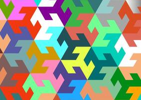 A colorful geometric seamless pattern with bold interlocking hexagonal shapes, creating a dynamic abstract design. Perfect for backgrounds, wallpapers, textiles, and contemporary design projects. vector