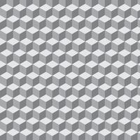 A seamless geometric pattern of interlocking cubes in grayscale, creating a striking 3D effect. This optical illusion design offers depth and perspective, ideal for modern backgrounds, wallpapers vector