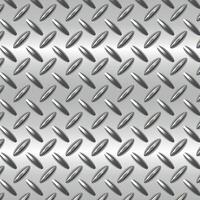 Seamless diamond plate metal texture with raised tread pattern and brushed steel finish. Ideal for industrial backgrounds, floor surfaces, and machinery designs. vector