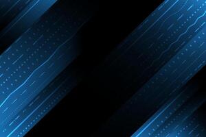 Futuristic diagonal lines with abstract circuit patterns in glowing blue. Modern tech background concept for banners, UI, or digital interfaces. vector