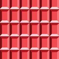 Seamless geometric red tile pattern with 3D block effect, ideal for backgrounds or wallpapers. vector