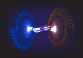 Energy flow between circular designs vector