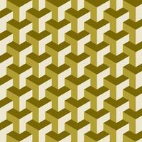 Seamless isometric geometric pattern with 3D cube illusion in earthy shades. Ideal for backgrounds, textiles, and modern design projects. vector