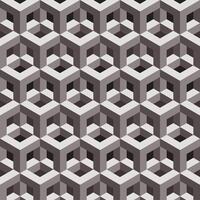 Repeating 3D cube pattern in monochrome tones. Modern isometric design creates optical illusion depth. Ideal for wallpapers, backgrounds, and textiles. vector