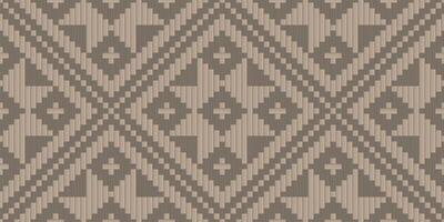 Traditional tribal-inspired seamless pattern with diamond shapes and striped textures in earthy tones. Ideal for textiles, wallpapers, and ethnic-themed design projects. vector