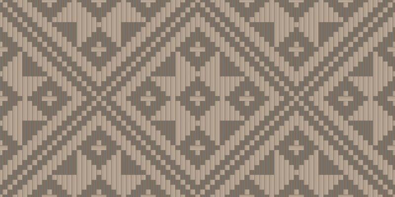 Traditional tribal-inspired seamless pattern with diamond shapes and striped textures in earthy tones. Ideal for textiles, wallpapers, and ethnic-themed design projects.