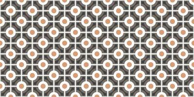 Seamless vintage geometric tile pattern in brown, white, and gray. Retro decorative background perfect for wallpaper, flooring, and textile design. vector