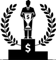 Businessman on the podium vector