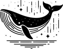 A whale with stars on it's back vector