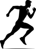 A silhouette of a man running vector
