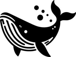 A black and white whale with bubbles on it vector