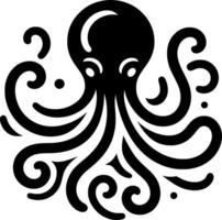 An octopus is shown in a black and white drawing vector