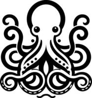 An octopus tattoo design with a black and white background vector