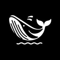 Whale icon on black background vector