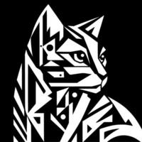 A cat with geometric patterns on it's face vector