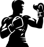 A silhouette of a man in boxing gloves vector