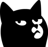 A black cat with a mouth open and a tongue out vector