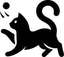 A black cat playing with a ball vector
