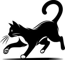Black cat running with ball vector