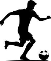 Soccer player silhouette on white background vector