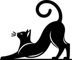 A black and white silhouette of a cat vector
