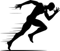 A silhouette of a man running in the distance vector
