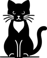 A black cat with a white heart on its chest vector
