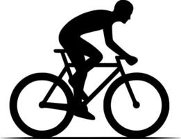 Silhouette of a cyclist on a bike vector
