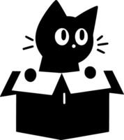 A black and white cat sitting in a box vector