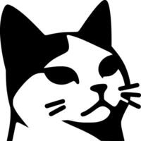 A black and white cat head on a white background vector