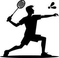 Badminton player silhouette vector