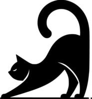 A black cat is standing on its hind legs vector