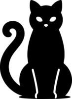 A black cat silhouette on a white background vector