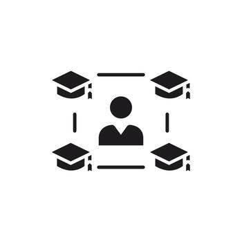 Knowledge Hub,Learning and Academic Networking Icon vector