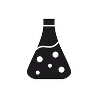 Erlenmeyer Flask with Bubbles Icon - Science Laboratory Concept vector