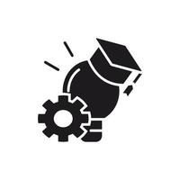 Education and Innovation Concept with Light Bulb, Gear and Graduation Cap vector
